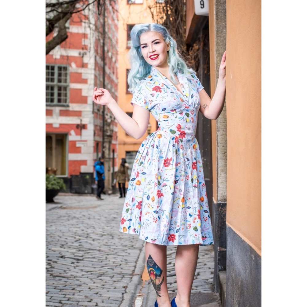 NEW PUG Dapper Day Nadia Dress - Blue First Frost